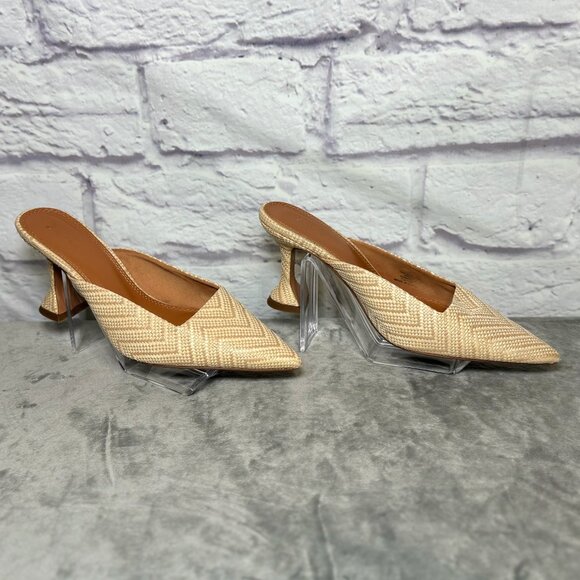 ASOS Shoes - Asos Cream & Tan Chevron Print Mules